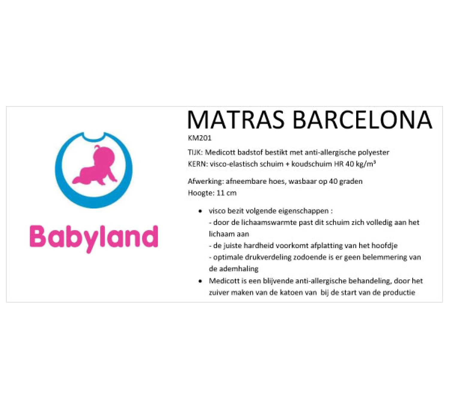 Matras Barcelona 70x150 Cm 2 Matras Barcelona 70x150 Cm - Afbeelding 2