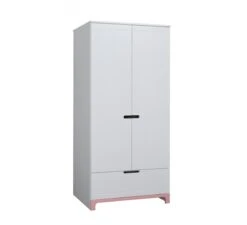 Mini 2-deurskast Wit/roze